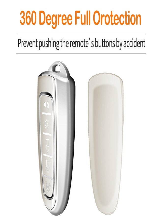 Sindeda for Ford Key Fob Cover with Keychain Soft Full Protection Key Shell Key Case Compatible with Ford C-Max Edge Escape Expedition Explorer Flex Focus Taurus Lincoln MKS MKT MKX Navigator (White) - Image 4